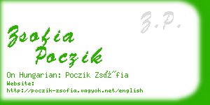 zsofia poczik business card